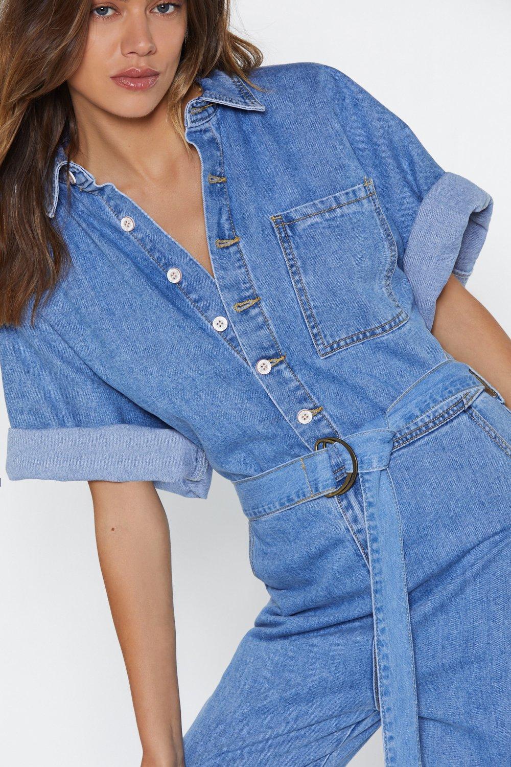 Denim Belted Boilersuit